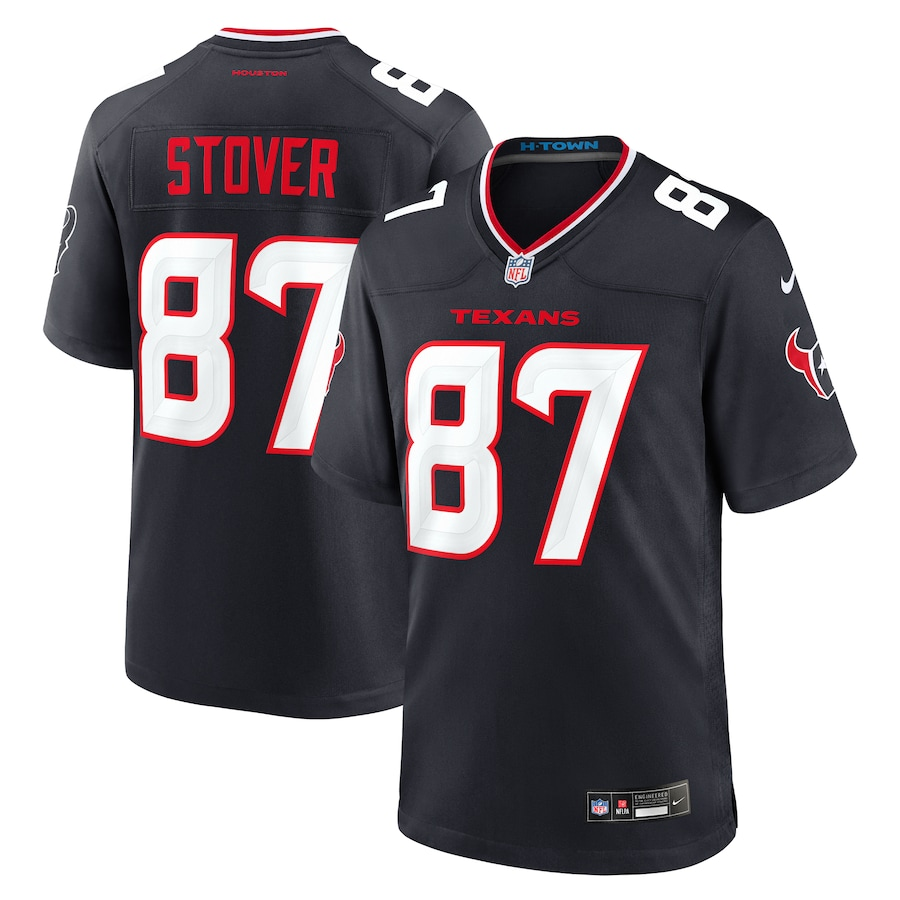 Men's Houston Texans Cade Stover #87 Navy Jersey